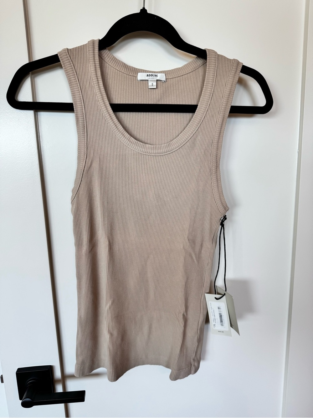 Agolde Sleeveless Ribbed Tank in Taupe